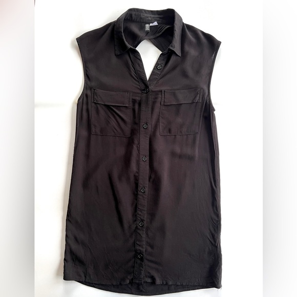 Divided by H&M Long Black Sleeveless Blouse Size 2 - Picture 2 of 9